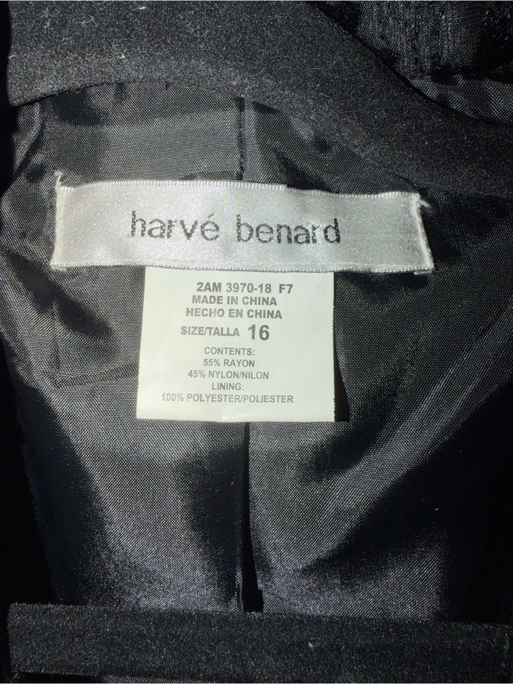 Harvé Benard Black Velvet Burnout Leaf Blazer Jacket Size 16 Fall Academia Chic - Picture 5 of 12